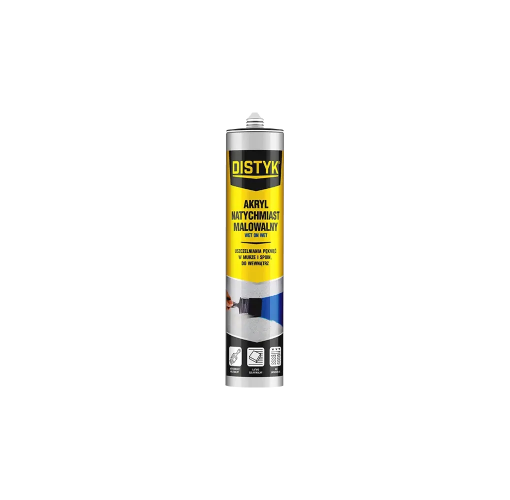 uszczelniacz akrylowy DISTYK WET ON WET natychmiast malowalny 280ml