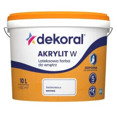 emulsja Dekoral Akrylit W lateksowa śnieżnobiała 10l