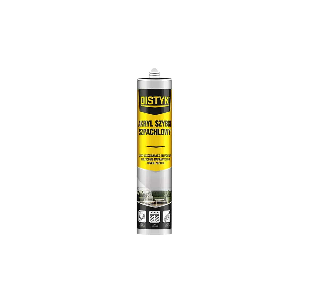 uszczelniacz akrylowy DISTYK szybki szpachlowy 280ml