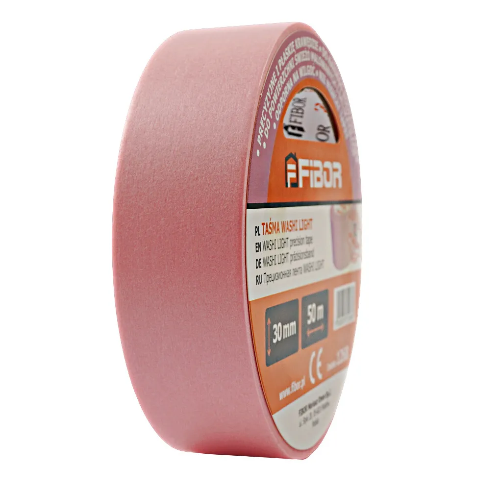 taśma Fibor WASHI LIGHT PINK 30mm x 50m